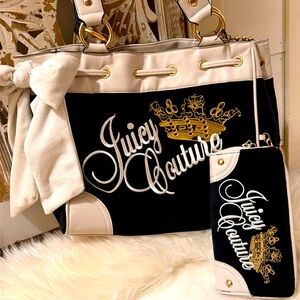Juicy Couture Black and White Tote Bag